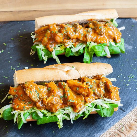 Vegan Tikka Masala Chicken Sandwich