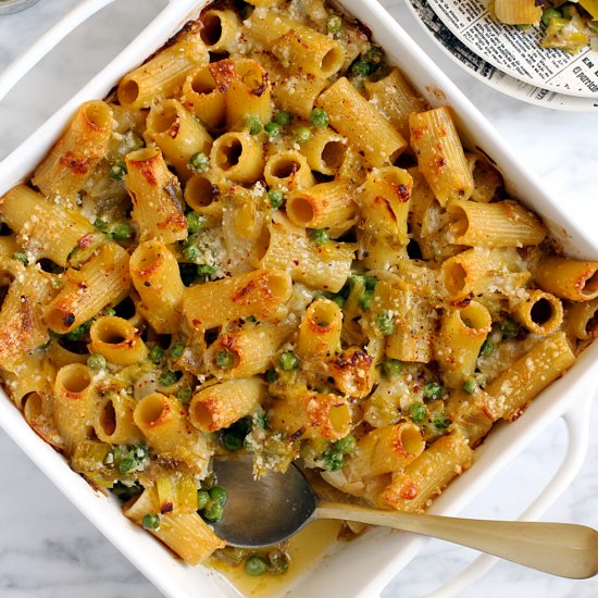 Baked Pasta with Leeks