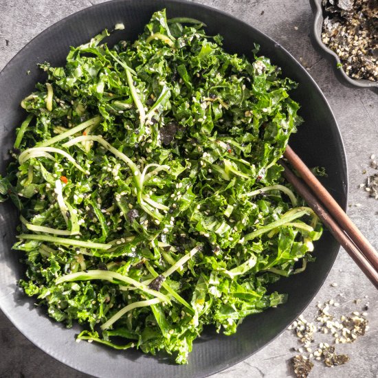 Kale Cucumber “Seaweed” Salad