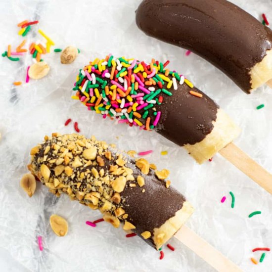 Frozen Chocolate Covered Bananas