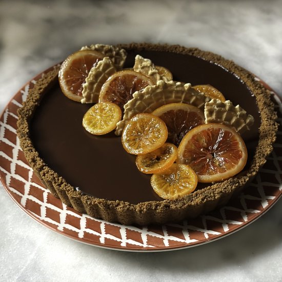 Chocolate Tart with Biscoff Crust