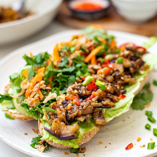 Vegetarian Banh Mi With Eggplant