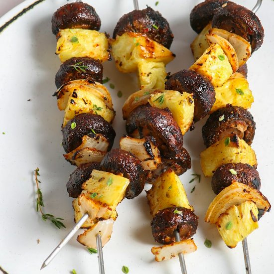 Vegan Jamaican Jerk Mushroom Skewer