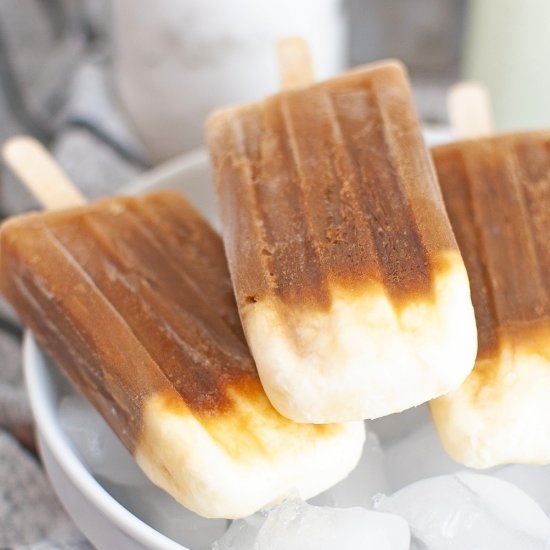 Latte coffee popsicles