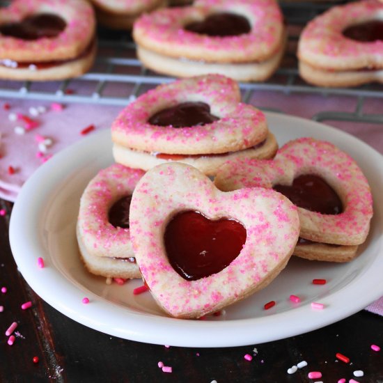 Valentine Raspberry Sandwich Cookie