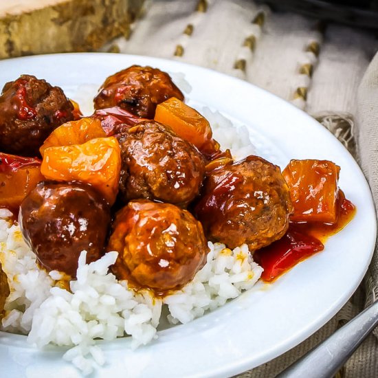 Slow Cooker Hawaiian Meatballs