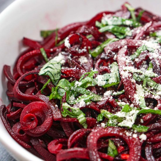 Healthy Beet Noodles and Basil