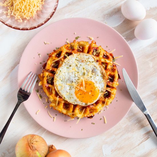 Ham & Cheese Hash Brown Waffle