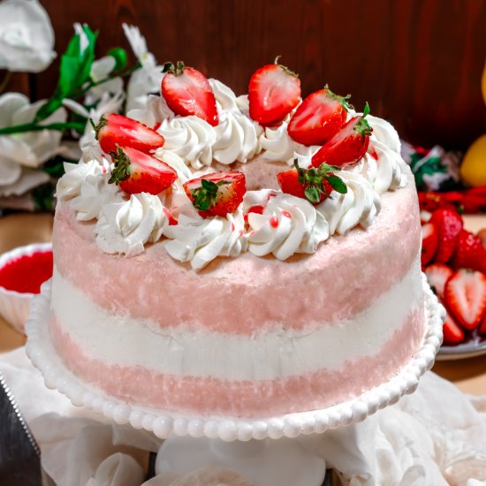 Strawberry Angel Food Cake