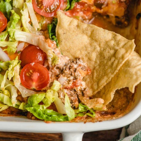 Layered Taco Dip with Meat