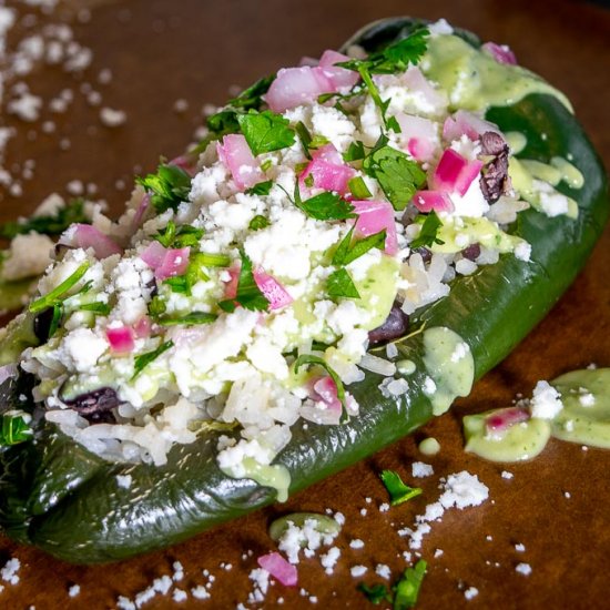 Vegetarian Stuffed Poblanos