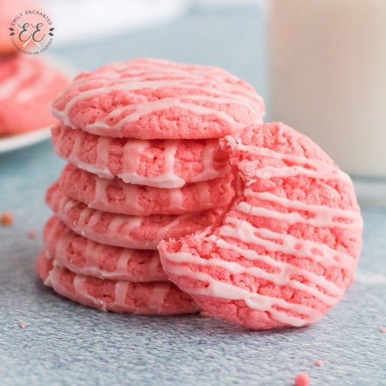 Strawberry Cake Mix Cookies