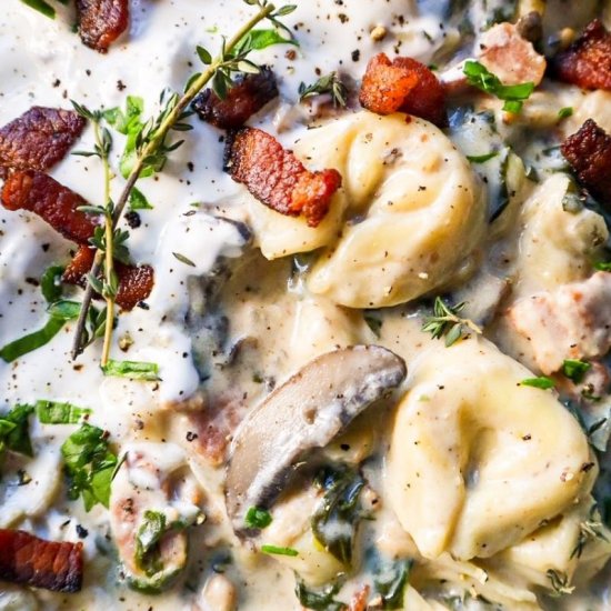 Bacon & Mushroom Tortellini Soup