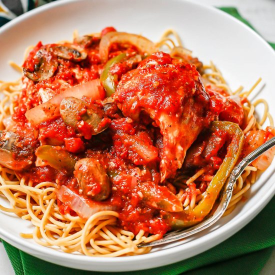 Slow cooker chicken cacciatore