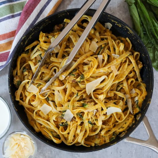 Pumpkin Pasta With Sage And Spinach