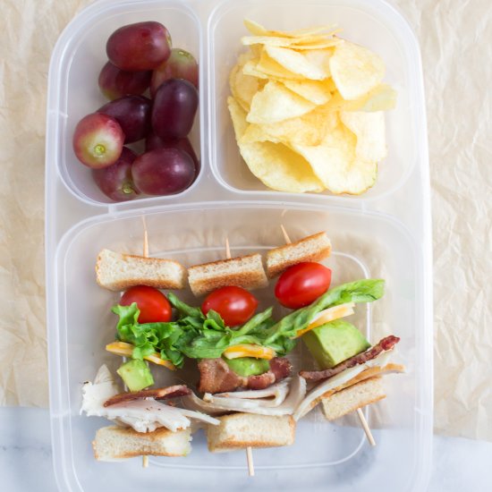 Turkey ClubSkewer Lunchbox Idea