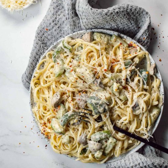 Easy Mushroom Zucchini Pasta