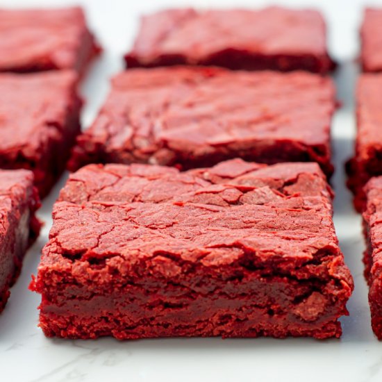 Fudgy Red Velvet Brownies