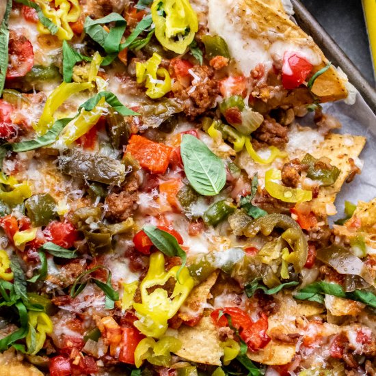 Italian Sausage and Pepper Nachos