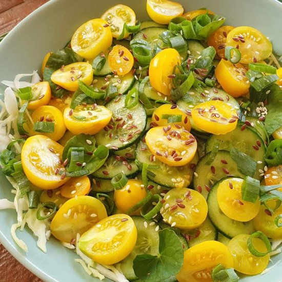 Yellow tomato salad