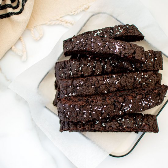 Sea Salt Black Cocoa Biscotti