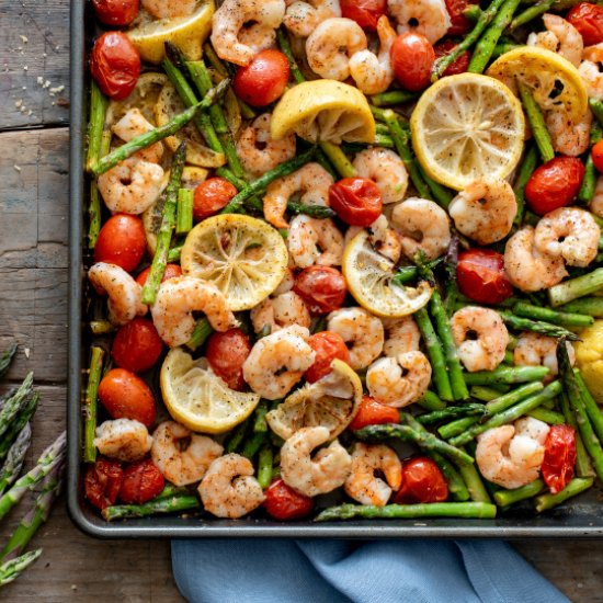 Sheet Pan Shrimp and Asparagus Bake