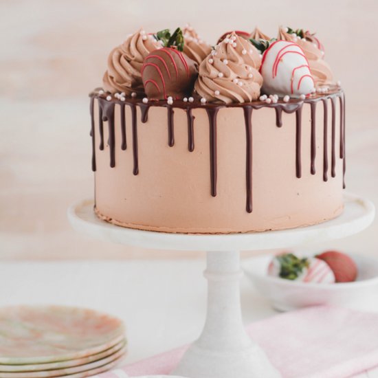 Chocolate Covered Strawberries Cake