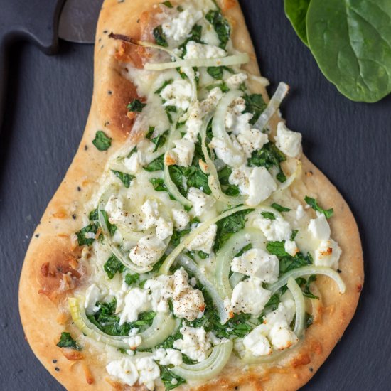 Spinach and Feta Naan Pizza