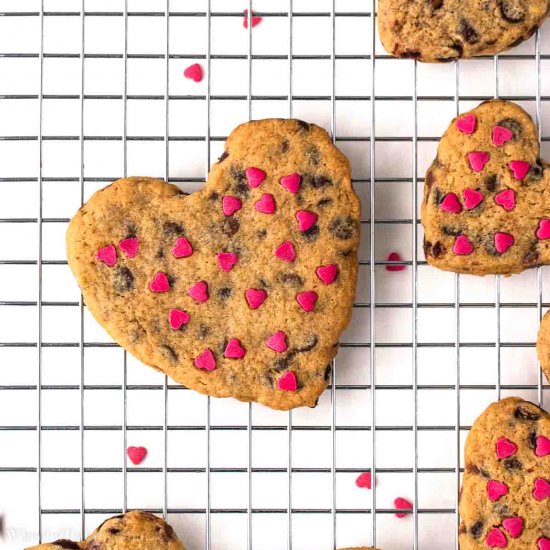 Heart Shaped Chocolate Chip Cookies