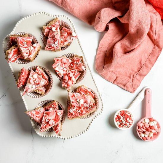 valentine cookie bark