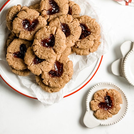 peanut butter & jelly heart cookies