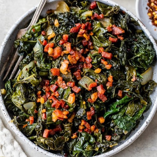 Braised Kale with Pancetta