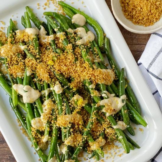 Caesar Green Beans with Breadcrumbs