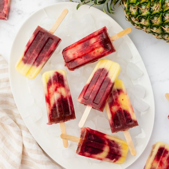 Cherry Pineapple Popsicles