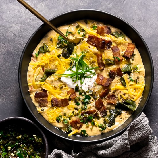 Loaded Poblano and Potato Soup