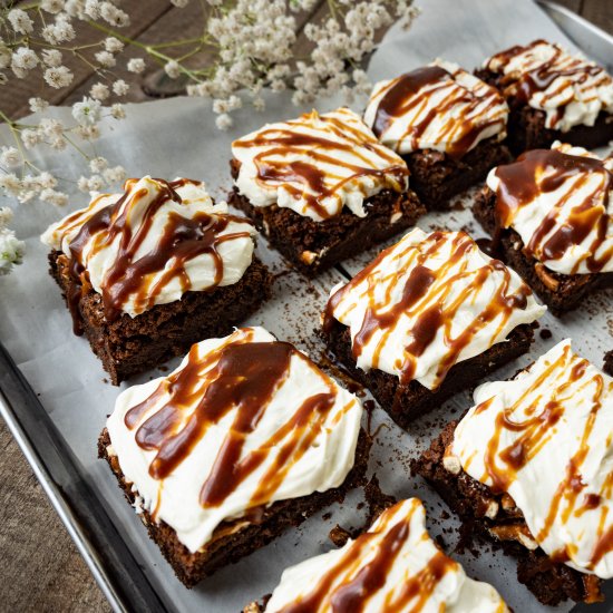 Caramel Cheesecake Brownie Bars