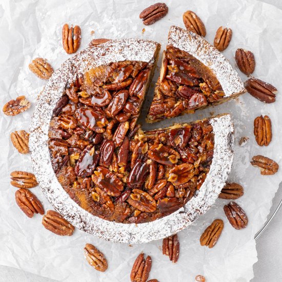 Pecan upside down cake