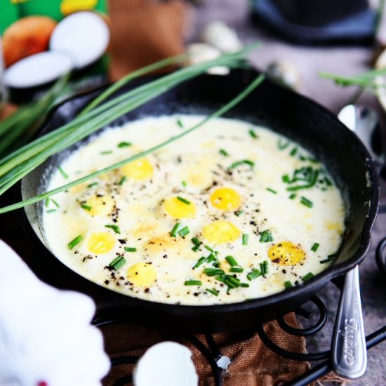 Baked Quail Eggs in Coconut Milk wi