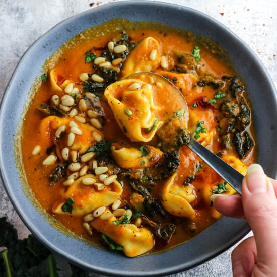 Tortellini Soup in Thai Broth