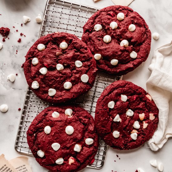 Red Velvet Chocolate Chip Cookies