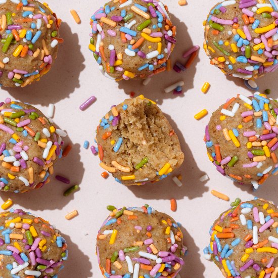 Birthday Cake Protein Balls