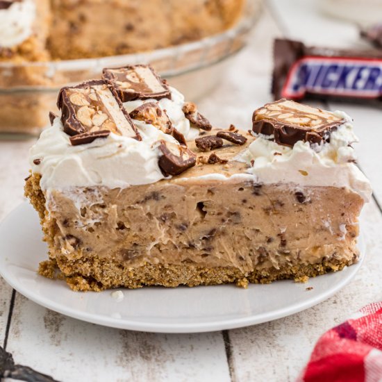 No Bake Snickers Pie