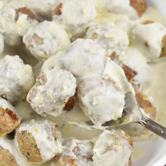 Turkey Meatballs w/ Parmesan Cream