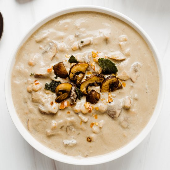 White Bean and Mushroom Soup