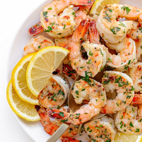 Garlic Ginger Pan Seared Shrimp