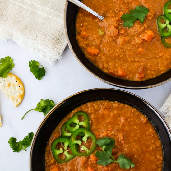 Moroccan Carrot and Lentil Soup