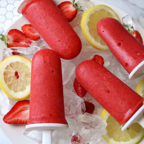 Strawberry Lemonade Popsicles