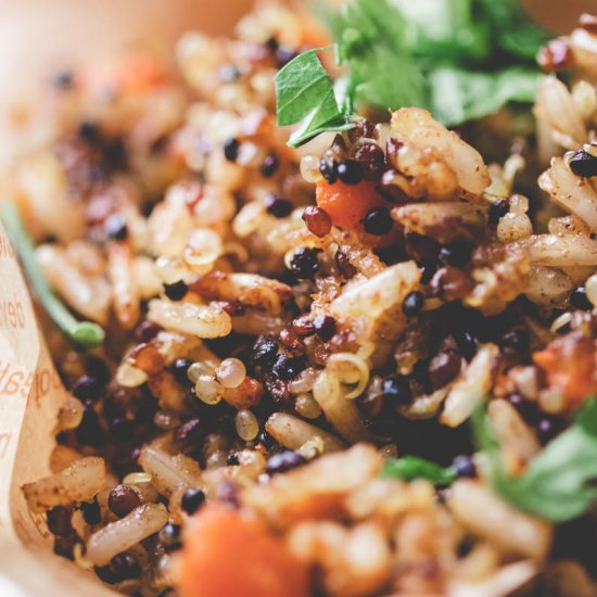 Healthy Brown Rice and Quinoa Pilaf