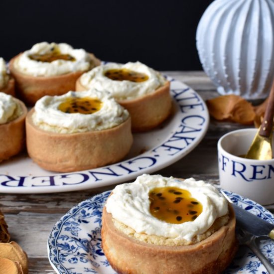 Mini tarts w/ passionfruit frosting