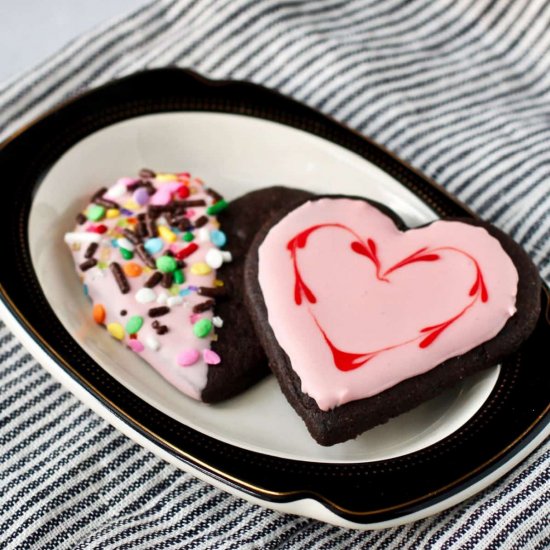 Chocolate Valentine Sugar Cookies